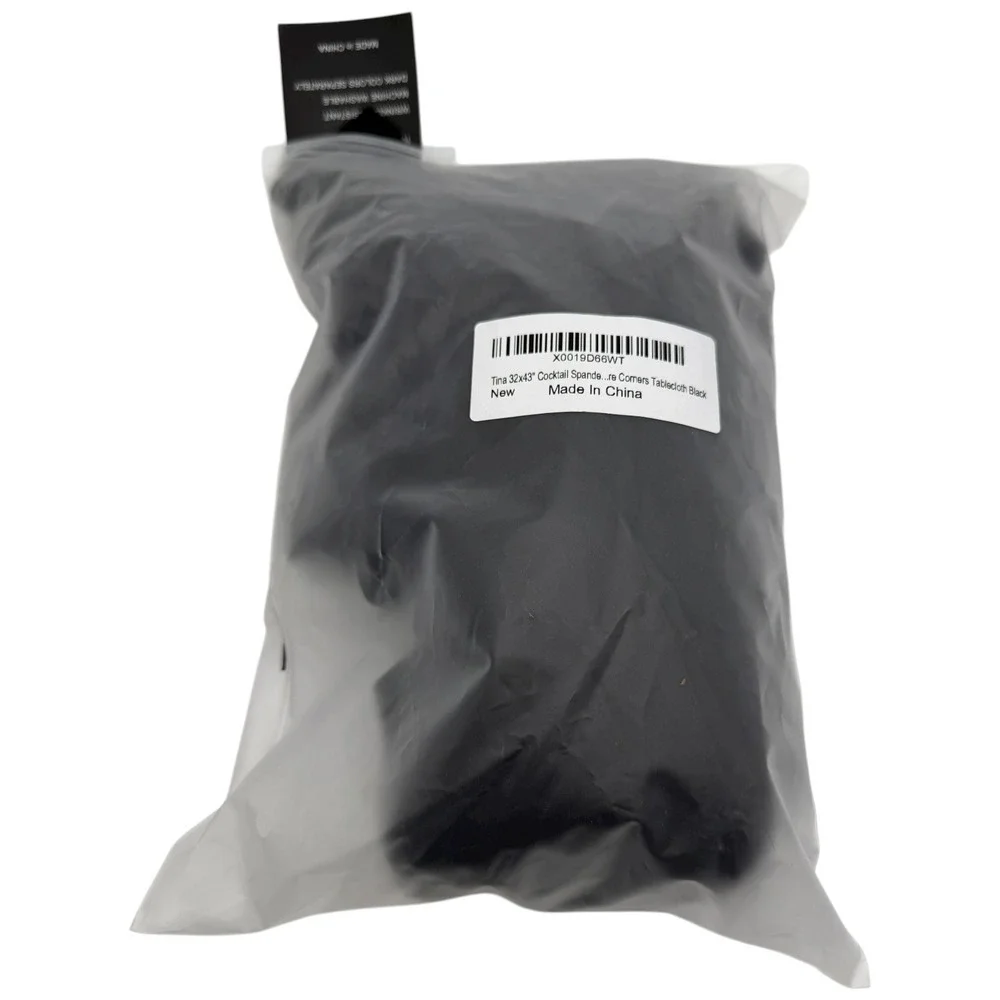 TINA Black‎ Spandex Cocktail Tablecloth 32x43 Inch Fitted Table Cover